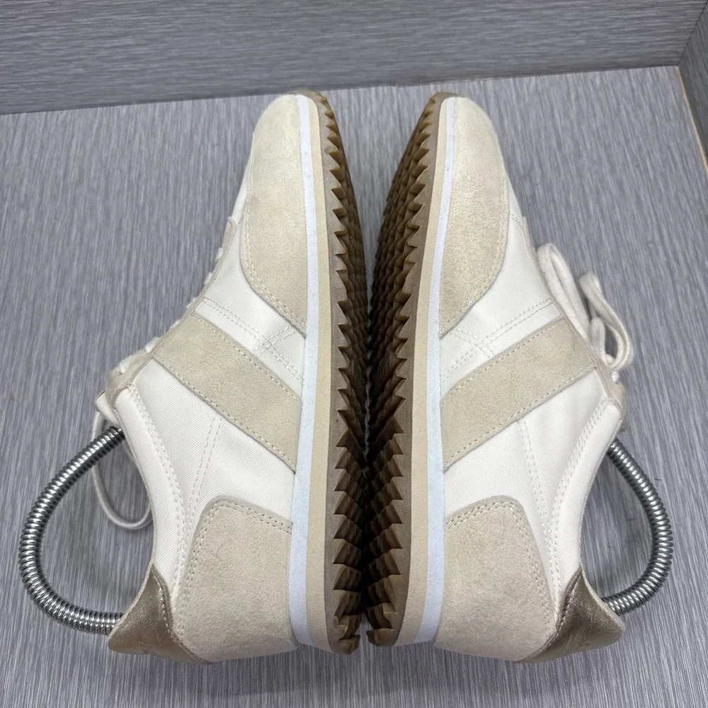 J Crew Trainers Womens 7.5 Beige‎ Retro Sneakers Minimalist Neutral
